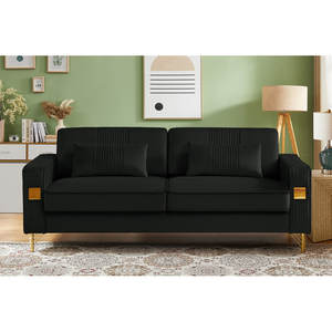 Lit Modulaire Sectionnel Pliant Causeuse Canapé 20 Avec Rangement Et Canapés Comme Singe Roues Noir Table D'appoint Haute - Product Image 3