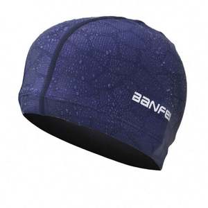 Procesamiento de tela impermeable personalizada/gorro de natación de Color sólido para adultos/pantalones de natación de tela a juego, gorro de natación impermeable - Product Image 1