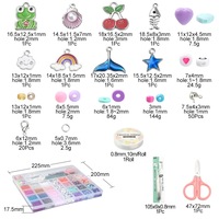 Kit de perles en verre polymère XIMAI Heishi, perles de lettres, pour la fabrication de bracelets et de bijoux DIY, avec cordons élastiques
