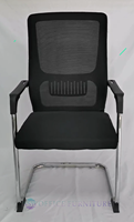 Chaise de conférence de bureau à pieds fixes entièrement en maille à prix réduit
