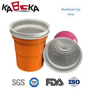 Gobelets à bière personnalisés en aluminium empilables à bord roulé, écologiques et réutilisables, conformes aux normes GRS, pour fêtes, de la marque OEM. - Product Image 4