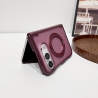 Étui support magnétique translucide givré pour iPhone Duo avec protection de charnière, coque fine mate en PC pour iPhone Duo