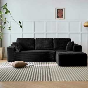 Modern Convertible L-Shape Sofa <b>Bed</b> with Memory Foam, Vacuum Packed for Living Room Lounge & Guest Room Use - Product Image 1