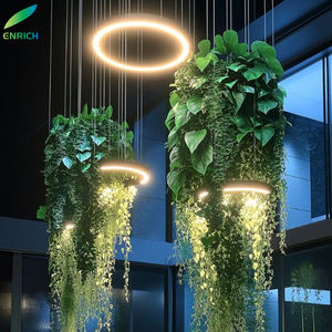 실내 가정 장식 식물 꽃 펜던트 빛 블랙 알루미늄 주방 식당 직사각형 천장 교수형 식물 샹들리에 - Product Image 5