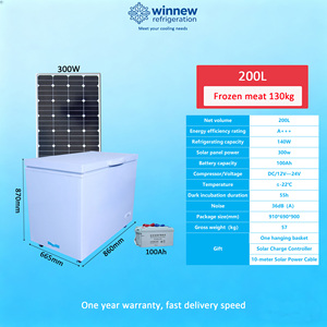 Solar 12V/24V Portable Chest <b>Freezer</b> Battery Energy-Saving Class A+++ Sliding Door for Hotel & Household Use - Product Image 4