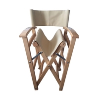 HE-410, chaise de salle à manger en tissu de taille et de couleur personnalisées Les chaises de réalisateur pliantes en bois peuvent être personnalisées à cadre en bois de hêtre massif