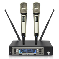 Système de microphone sans fil professionnel UHF à double canal, portatif, longue portée, pour performances DJ - Vente chaude