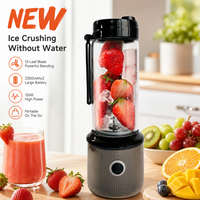 Nieuwe USB draadloze glazen draagbare blender met 6 messen, mini smoothie- en sapmaker, als cadeau voor reizen, kantoor en buitengebruik