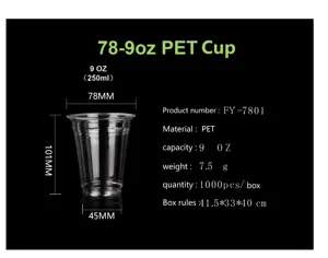 중국 15 년 이상 제조사 맞춤형 인쇄 로고 컵 주스 클리어 PET 차가운 음료 32 온스 뚜껑이 있는 일회용 플라스틱 컵