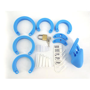 <span class=keywords><strong>CB6000s</strong></span> BLS FAAK Blocage Masturbation Masculine Court Chasteté Mâle Bleu Couleur Forme de Gode gode Cage Silicone Mâle Dispositif De Chasteté - Product Image 4