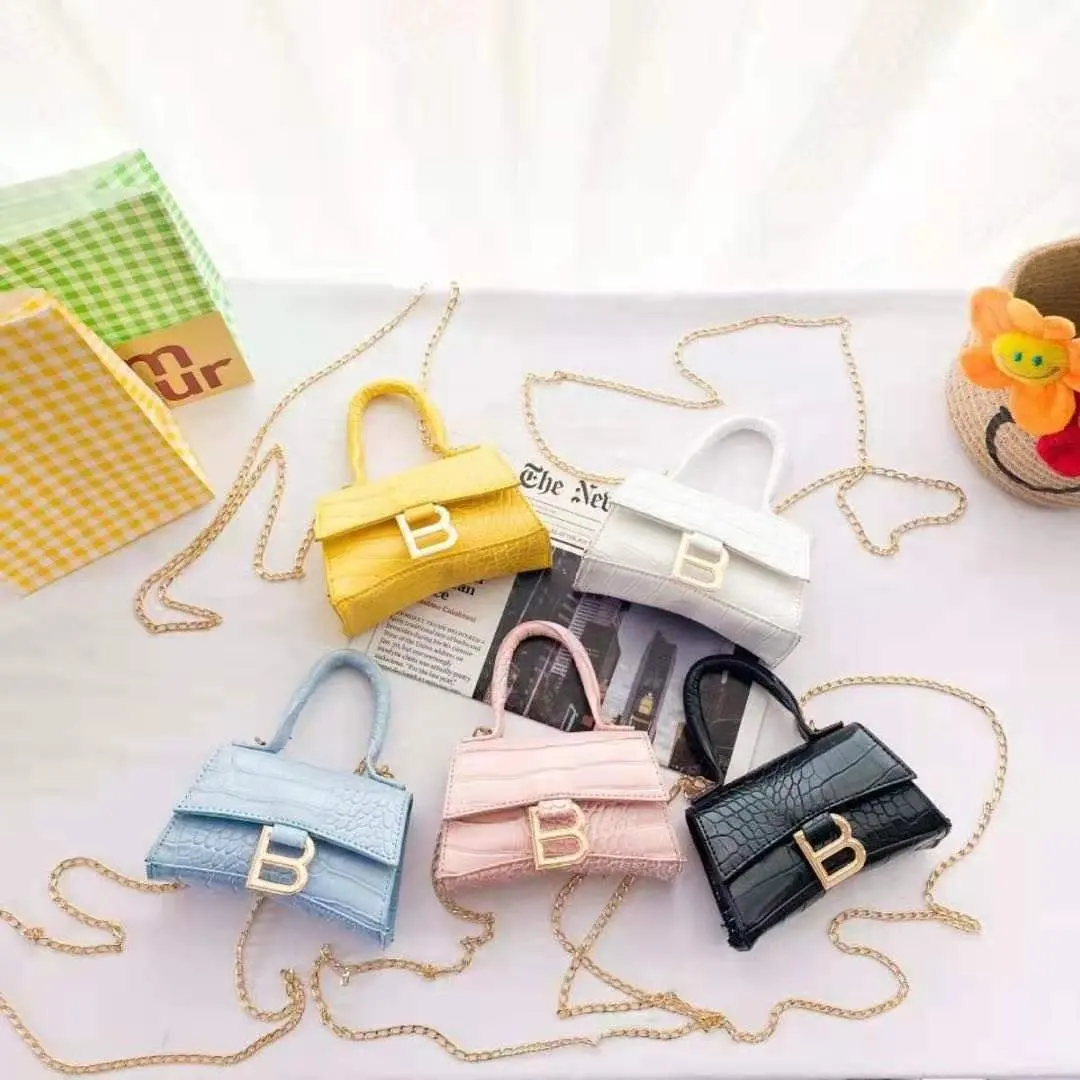 Mini bolso de hombro con cadena acrílica para niños, bolso cruzado para mujer