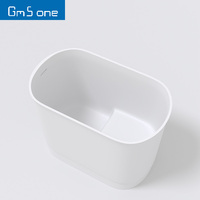 Baignoire autoportante moderne de petite taille en pierre artificielle, personnalisable pour hôtel, maison, maison d'hôtes
