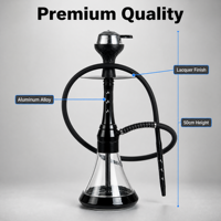 Benutzerdefiniertes Logo Tragbares Luxus-Shisha-Set aus Aluminiumlegierung mit Einem Schlauch, Glaskopf und Schlauch - Großhandel Komplett