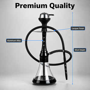 <span class=keywords><strong>Narghilè</strong></span> di Lusso Portatile in Lega di Alluminio Laccato con Logo Personalizzato, Set Shisha a Un Tubo con Braciere in Vetro e Tubo - Ingrosso Completo - Product Image 2