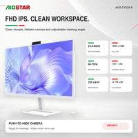 23.8 Inch All in One PC Intel N100 12th 13th 14th Gen Core I3 I5 I7 FHD IPS 75Hz Hidden Camera Business Desktop OEM ODM