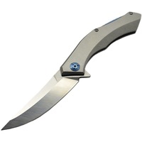 Couteau pliant EDC de poche 22 cm en acier au carbone avec roulement D2, motif Tête d'Ours et Lune Bleue, pour camping en extérieur, fabriqué en Chine