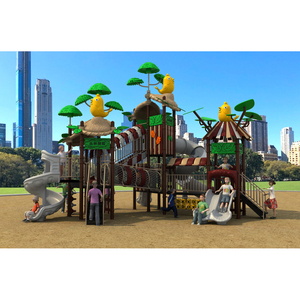 Aire <span class=keywords><strong>de</strong></span> jeux extérieure jungle pour enfants avec toboggan et balançoire petite pièce commerciale - Product Image 1