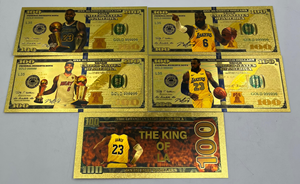 Billete Coleccionable de Papel de Oro de 24K del Estrella de la NBA <span class=keywords><strong>LeBron</strong></span> James, Regalo - Product Image 6