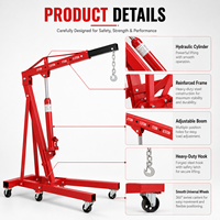 Grue de levage de moteur pliable robuste pour le démontage et la réparation de moteurs automobiles, certifiée CE, prise en charge de la personnalisation OEM