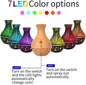 Wholesale 7 Color Changing Aroma Essential <b>Oil</b> <b>Diffuser</b> Ultrasonic Air Humidifier Wood Grain LED Lights Aroma <b>Diffuser</b> for Home - Product Image 2