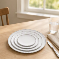 Joy Tableware Seramik Klasik Armut Desenli Yemek Takımı - Vintage Tasarım Düğünler ve Restoranlar İçin Çok Amaçlı Kullanım