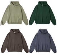 Sudaderas con capucha de tela de rizo de manga larga 445GSM personalizadas de gran tamaño y alta calidad, diseño de logotipo propio, Sudadera con capucha colorida para hombre