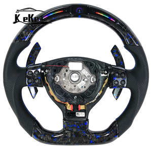 Volant en Fibre de Carbone Forgée Bleu LED avec Palettes de Changement de Vitesse pour Volkswagen <span class=keywords><strong>Golf</strong></span> <span class=keywords><strong>5</strong></span> Jetta Mk5 <span class=keywords><strong>GTI</strong></span> <span class=keywords><strong>Golf</strong></span> R - Product Image 1