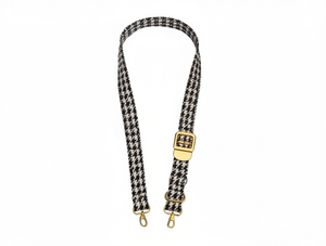 Correa de tela tejida con hebilla dorada ajustable para bolsos - Product Image 1