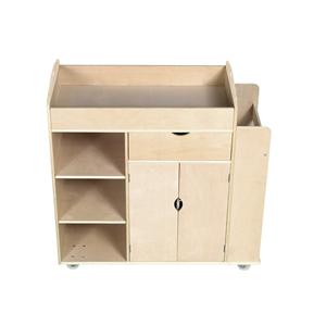 Chariot d'activités artistiques - Meuble de rangement en bois à roulettes et étagère pour fournitures d'art et d'artisanat, mobilier scolaire | Combohome - Product Image 5