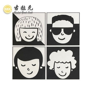 Azulejo de pared Interior de porcelana <span class=keywords><strong>Avatar</strong></span> 300*300 de dibujos animados en blanco y negro moderno para decoración de Villa - Product Image 3