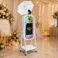 Nouvelle borne photo portable 21,5 pouces avec écran tactile Magic Mirror, imprimante intégrée et support compatible avec les appareils photo