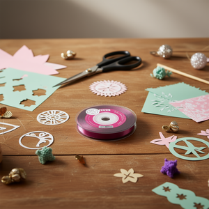 Nastro in Raso Ilan 0,6cm 25y Rosso Viola Scuro D43 per Decorazioni e Artigianato - Product Image 2