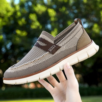 Chaussures décontractées pour hommes, nouvelle collection printemps, à enfiler, avec empeigne en maille monocouche et bout rond, assortiment de couleurs polyvalent