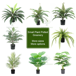 Planta Artificial Verde para Decoración de Paisajes, Pequeños Accesorios, Césped Artificial <span class=keywords><strong>en</strong></span> <span class=keywords><strong>Maceta</strong></span> para Interiores, Pequeñas Plantas, Ramas de Flores Decorativas - Product Image 3