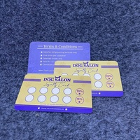 Carte de fidélité personnalisée OEM avec impression couleur, coins arrondis, motif patte de chien, pour salon de toilettage pour animaux, avec réduction