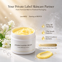 Crème hydratante éclaircissante et équilibrante à l'eau de jasmin, huile de jojoba et bêta-glucane, gel hydratant éclatant, marque privée, fabrication usine