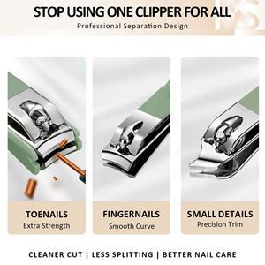 Kit de coupe-ongles portable en acier inoxydable, cadeau pour femme, ensemble de manucure 5 pièces, kits de toilettage avec étui - Product Image 3