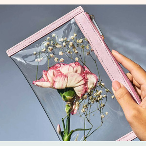 Stylish PVC <b>toiletry</b> bag, transparent waterproof <b>storage</b> bag, square zipper bag, lipstick and cushion compact <b>storage</b> bag - Product Image 4