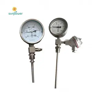 WSS WTYY WST 가득 차있는 스테인리스 SS304 고품질 산업 두금속 온도계 온도 gaugetemperature 계기