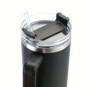 Mug de voyage isotherme personnalisé H3.0 40oz à double paroi avec couvercle, poignée et paille, en acier inoxydable 304, pour sublimation - Product Image 4
