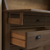 Commode à 6 tiroirs en bois massif, écologique, faite à la main, style antique rustique, taille personnalisée, pour salon, chambre, villa, rangement