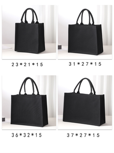 Bolsas <span class=keywords><strong>de</strong></span> Yute Negras Personalizadas <span class=keywords><strong>de</strong></span> Primera Calidad con Logotipo Impreso, Bolsas <span class=keywords><strong>de</strong></span> Compras Reutilizables Estructuradas y <span class=keywords><strong>de</strong></span> Gran Capacidad - Product Image 4