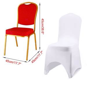 Toptan özelleştirilmiş renk tasarım siyah ziyafet streç sandalye kılıfı Spandex/Polyester Slipcovers sandalye kanat 95x45x45cm için - Product Image 3