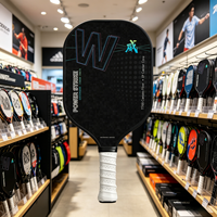 Raket Pickleball Serat Karbon T700 16mm Inti Sarang Lebah Terbentuk Panas Permukaan Bertekstur Grosir