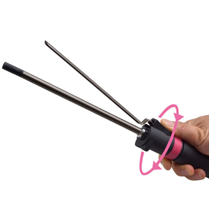 Salon professionnel en céramique baril baguette cheveux fer à friser étiquette Privet électrique PTC chauffage LED rotatif professionnel bigoudi - Product Image 2