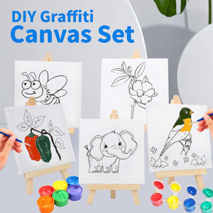 Panwenbo Acrylic Màu Nước Mini Giá Vẽ Và Vải Pre In Kéo Dài Vải Mini Tam Giác Giá Vẽ Trước Vải Với Giá Vẽ - Product Image 5