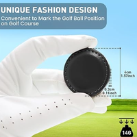 Marqueur de balle de golf magnétique plat 4x4cm, best-seller, marqueur de position magnétique, cadeaux pour golfeurs, marqueur de golf en cuir PU magnétique
