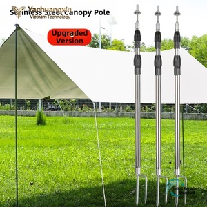 Tige télescopique en alliage d'aluminium à bouton unique pour auvent extérieur, tige de support robuste pour tente, tige télescopique pour auvent de camping - Product Image 6