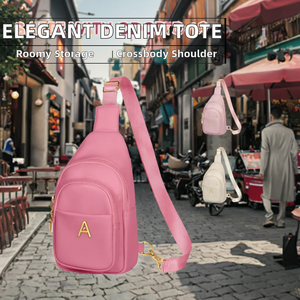 Bolso de Hombro Cruzado Grande de Mezclilla y Cuero PU Elegante para Mujer, Bolso Tote Grande para Compras - Product Image 2