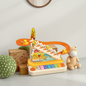 MILI dibujos animados Piano teclado pato pingüino subir escaleras escalera tobogán 2 en 1 Juguetes Divertidos para niños - Product Image 3